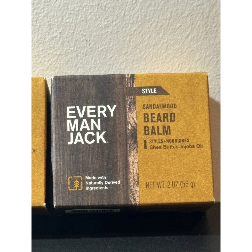 New Every Man Jack‎ Beard Balm Grooming Sandalwood Pack of 2